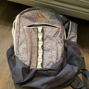 Adidas backpack, grey with gold zippers